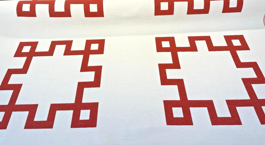 Sunbrella Greco Papaya Red Upholstery 73045-0003 Reversible Fabric By The Yard