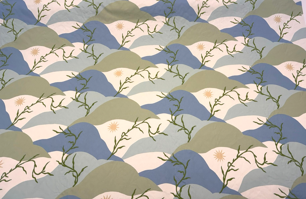PK Washed Ashore Meadow Blue Elana Gabrielle Embroidered Fabric By The Yard