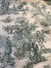 Green Pastoral Toile Drapery Upholstery Cotton Fabric by the yard