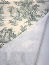 Green Pastoral Toile Drapery Upholstery Cotton Fabric