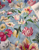 Enchanted Garden Robins Egg Blue PK Floral Bird Teflon Finish Fabric by the yard