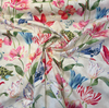 Enchanted Garden Primavera Blue PK Floral Bird Teflon Finish Fabric by the yard