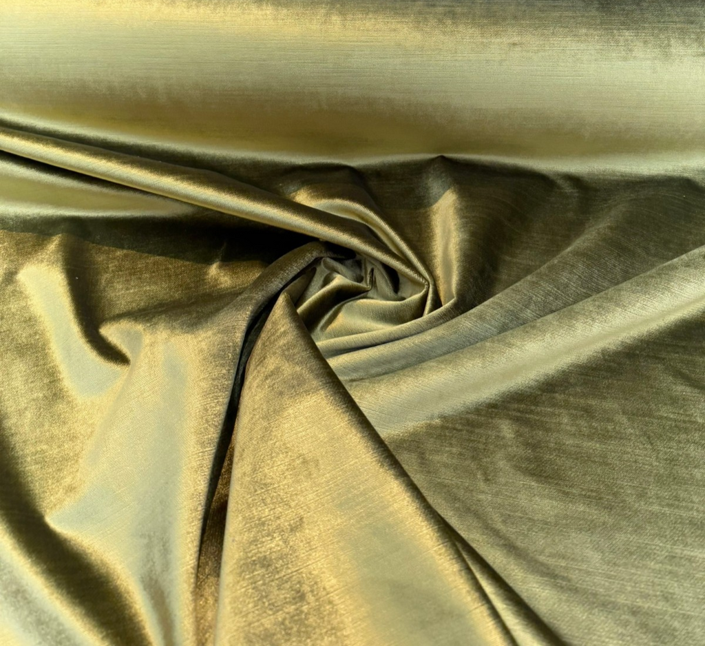 Luxury Velvet Olive Green Heavy Upholstery Fabric By The Yard