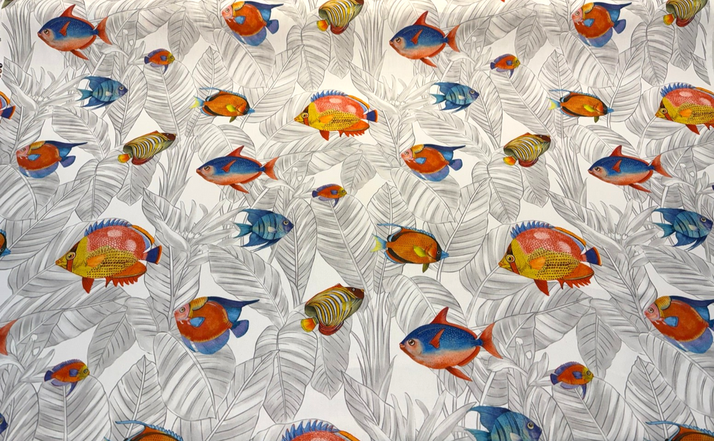 Ibiza Fish Tropical Reef Digital Print Drapery Upholstery Fabric 