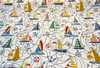 Nautical Sailing Sailboats & Rope Coastal Drapery Upholstery Fabric