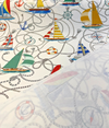 Nautical Sailing Sailboats & Rope Coastal Drapery Upholstery Fabric