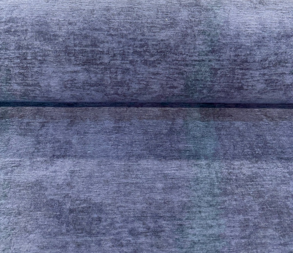 Empire Faint Navy Blue Lush Upholstery Soft Chenille Fabric By The Yard