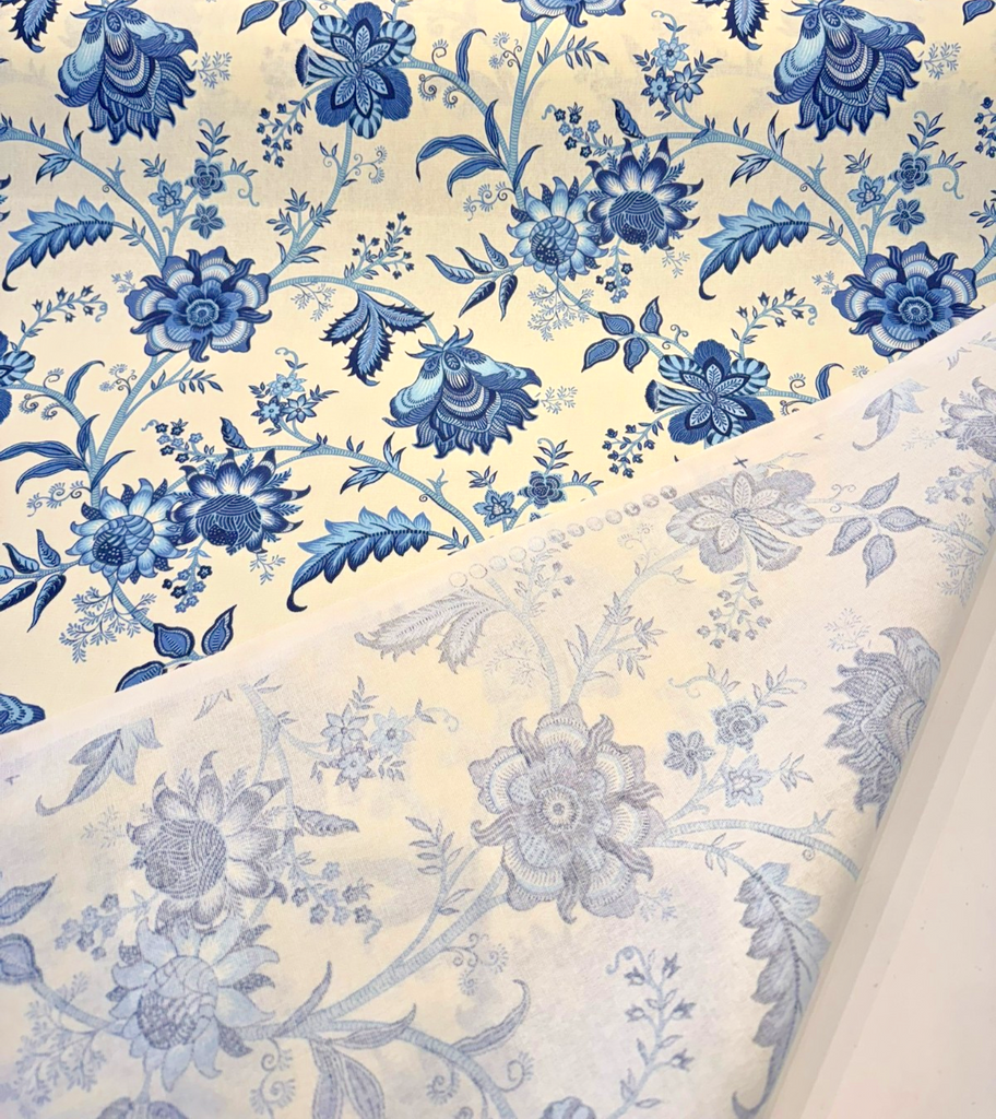 PK Lifestyles Island Gem Blue Porcelain Drapery Upholstery Fabric by the yard