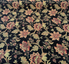 Naomi Chenille Black Burgundy Gold Floral Upholstery Fabric By The Yard