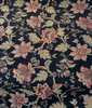 Naomi Chenille Black Burgundy Gold Floral Upholstery Fabric By The Yard