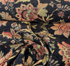 Naomi Chenille Black Burgundy Gold Floral Upholstery Fabric By The Yard