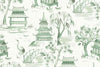 Kimiko Sage Green Belle Maison Toile Drapery Upholstery Fabric by the yard