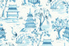 Kimiko Toile Delft Blue Belle Maison Drapery Upholstery Fabric by the yard