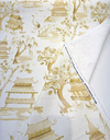 Kimiko Toile Straw Yellow Belle Maison Drapery Upholstery Fabric by the yard