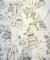 Kimiko Toile Fog Gray Belle Maison Drapery Upholstery Fabric by the yard