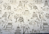 Kimiko Toile Fog Gray Belle Maison Drapery Upholstery Fabric by the yard