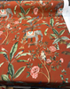 Laos Chili Red Tropical Elephant Monkey Peacock Upholstery Drapery Belle Maison Fabric By The Yard