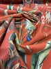 Laos Chili Red Tropical Elephant Monkey Peacock Upholstery Drapery Belle Maison Fabric By The Yard