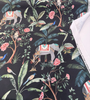 Laos Ebony Black Tropical Monkey Peacock Upholstery Drapery Belle Maison Fabric By The Yard