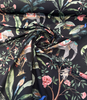 Laos Ebony Black Tropical Monkey Peacock Upholstery Drapery Belle Maison Fabric By The Yard