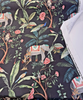 Laos Ebony Black Tropical Monkey Peacock Upholstery Drapery Belle Maison Fabric By The Yard