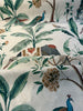 Laos Slate Linen Tropical Monkey Peacock Upholstery Drapery Belle Maison Fabric By The Yard