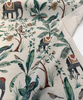 Laos Slate Linen Tropical Monkey Peacock Upholstery Drapery Belle Maison Fabric By The Yard