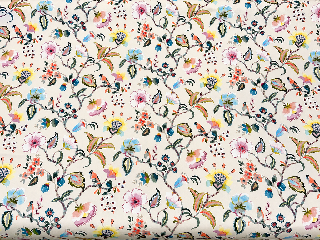 Winfred Sorbet Floral Birds Home Decor Belle Maison Fabric