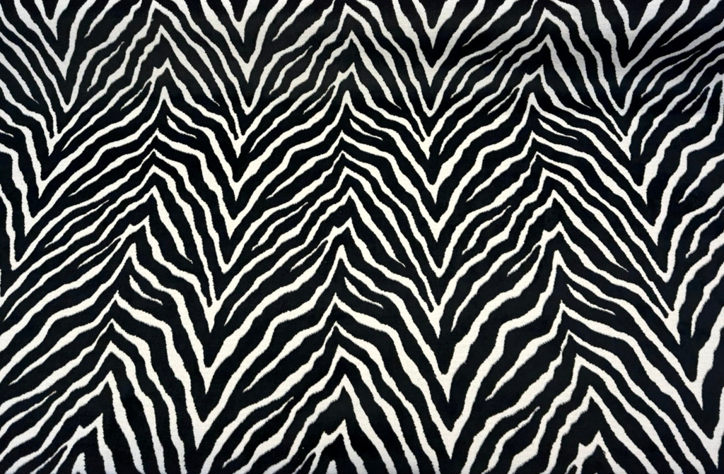 Jacquard Velvet Luxe Zebra Black White Heavy Upholstery Fabric By The Yard