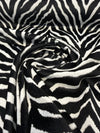 Jacquard Velvet Luxe Zebra Black White Heavy Upholstery Fabric By The Yard