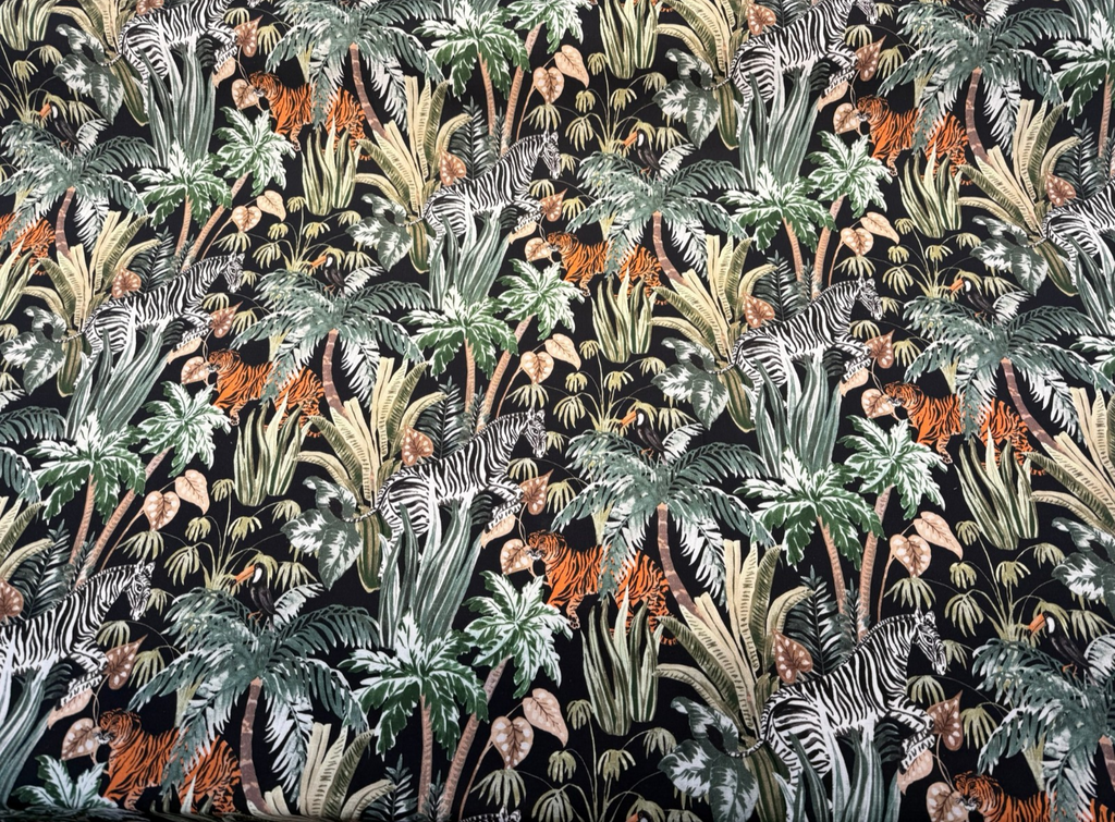 Azula Ebony Black Belle Maison Tropical Animal Upholstery Drapery Fabric By The Yard
