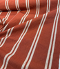 Laura & Kiran Grain Sack Rust Red Ivory Stripe Cotton Fabric By The Yard