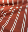 Laura & Kiran Grain Sack Rust Red Ivory Stripe Cotton Fabric By The Yard