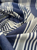 Sunbrella Ashtown Stripe Harbor Blue Gray Stripe Outdoor Fabric 