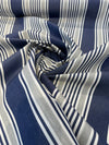 Sunbrella Ashtown Stripe Harbor Blue Gray Stripe Outdoor Fabric 