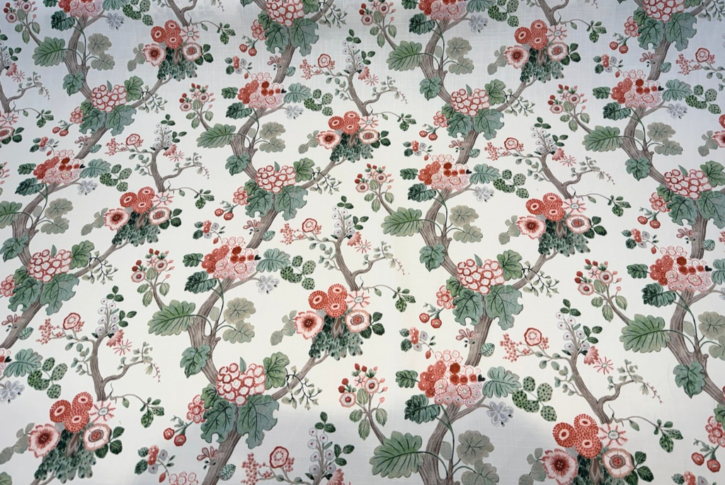 Alice Peony Pink Floral Vine Cotton Belle Maison Fabric By The Yard