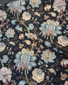 Charlotte Onyx Black Jacobean Floral Cotton Belle Maison Fabric By The Yard
