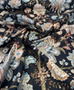 Charlotte Onyx Black Jacobean Floral Cotton Belle Maison Fabric By The Yard