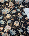 Charlotte Onyx Black Jacobean Floral Cotton Belle Maison Fabric By The Yard