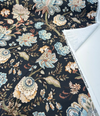 Charlotte Onyx Black Jacobean Floral Cotton Belle Maison Fabric By The Yard