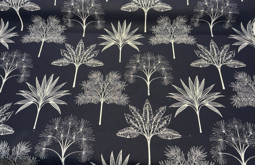 Sunbrella Palm Navy 146614-0001 Outdoor Drapery Upholstery Fabric By The Yard