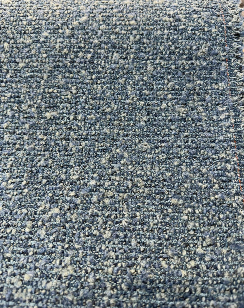Heavy Boucle Pool Blue Textured Designer Upholstery Fabric By The Yard