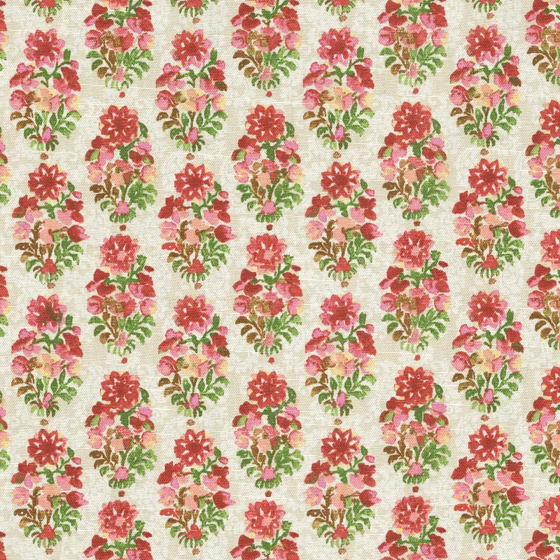 PK Lifestyles Ornaments Floral Spring Red Drapery Upholstery Fabric