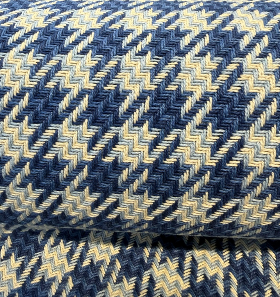 Laura & Kiran Hampshire Blue Houndstooth Upholstery 1175/3 Fabric