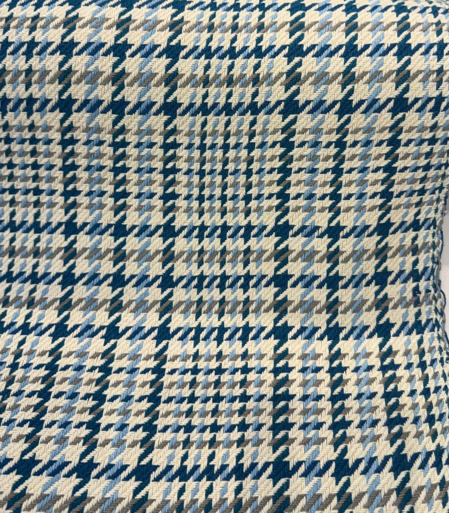 Laura & Kiran Soft Blue Houndstooth Check Upholstery 1119/13 Fabric By The Yard