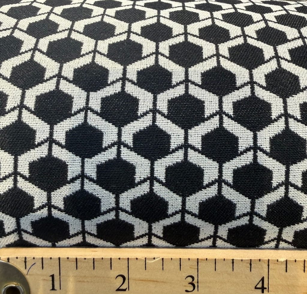 Rave Onyx Black White Jacquard Drapery Upholstery Fabric By The Yard