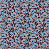 Retro Reef Fish Pink Blue Jacquard Drapery Upholstery Fabric 