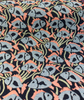 Retro Reef Fish Pink Blue Jacquard Drapery Upholstery Fabric 
