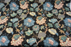 Adira Onyx Black Jacobean Floral Cotton Belle Maison Fabric