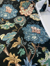 Adira Onyx Black Jacobean Floral Cotton Belle Maison Fabric